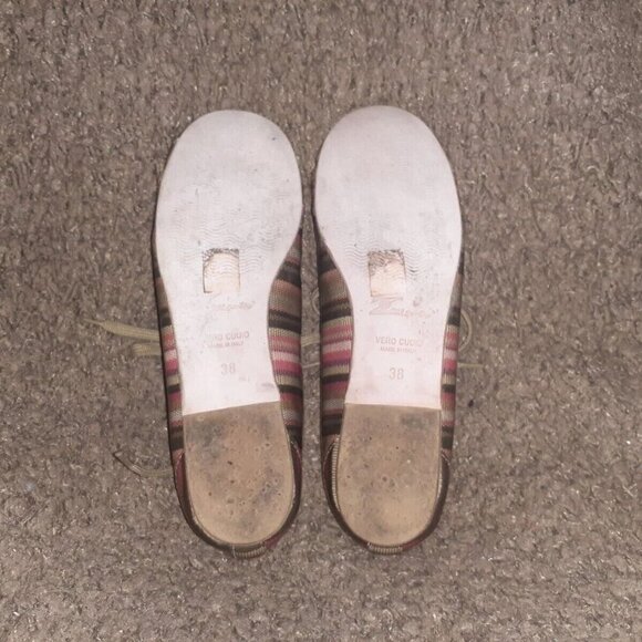 ZONA CENTRO-Patent Leather Oxford Flats-Striped Multicolor-Sz 38-7.5-Excellent - Picture 2 of 7